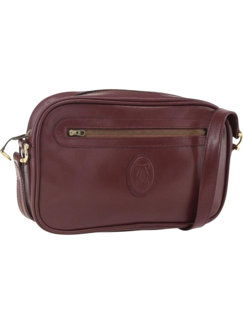 CARTIER Must Line Shoulder Bag Leather Bordeaux Gold